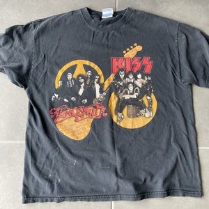 Vintage Kiss Aerosmith Tour T shirt